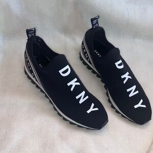 DKNY Black and White Women's Slip-On Sneakers
